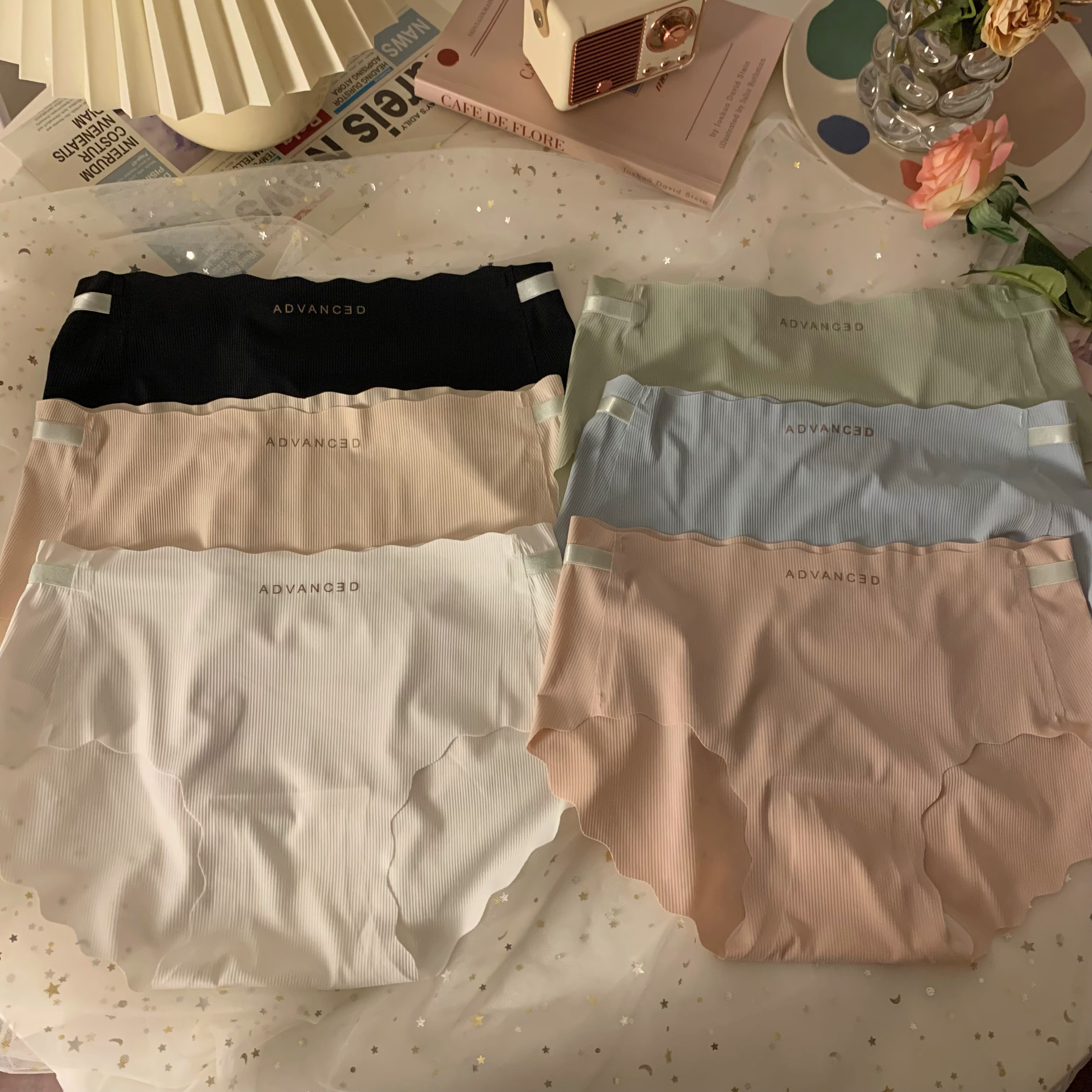 Real price real shot summer ice silk traceless simple girls' underwear pure cotton crotch middle waist women's Underwear 3 Pack
