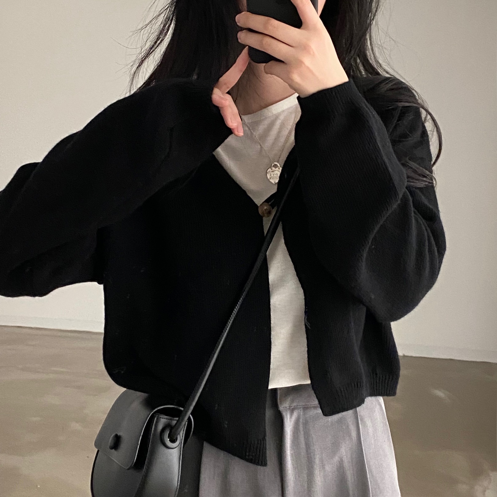 Original real shot protection solid color one button thick knitted cardigan all-match autumn and winter warm sweater jacket women