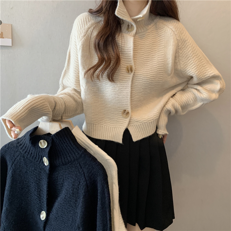 Real price winter new high collar design sweater top