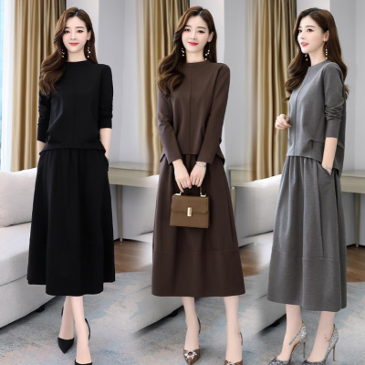 Early autumn professional suit dress 2020 new style female imperial sister autumn cover belly two piece set fashionable foreign style aging temperament