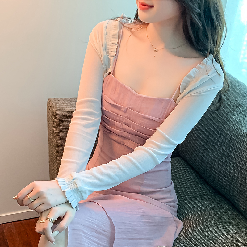 Small shawl coat women's 2022 spring and summer new small shawl versatile mesh sunscreen clothes ultra-thin short style with cardigan outside