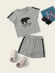 Children's printed top and shorts two piece home wear