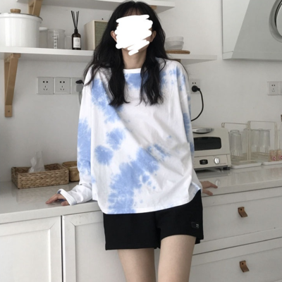 Tie dyed long sleeve T-shirt for women autumn 2020