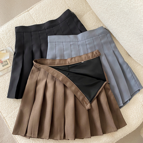 Real shot pure desire hot girl sweet and spicy thin pleated casual all-match high-waisted short skirt age-reducing college style skirt