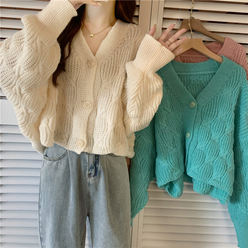 Retro Japanese Lazy Wind Sweater Women's Spring 2022 New Loose Small Short Knit Cardigan Jacket