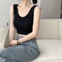 Sports vest for women, summer inner wear, beautiful suspenders, breast pads, hot girl wear, sleeveless short tops for outer wear