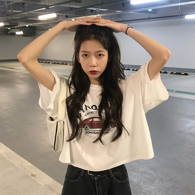 Summer 2023 new American style retro loose short section playful net red ins super hot all-match short-sleeved T-shirt top women