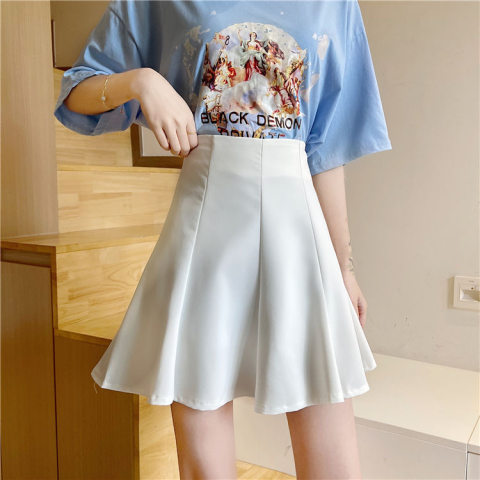 Bust skirt women's high waist umbrella skirt versatile thin chic personality small man gas Japanese women's A-line skirt fashion