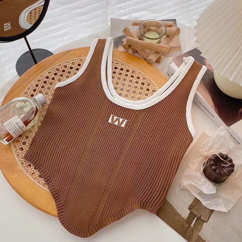 2022 new irregular vest suspender women's summer dress inside and outside wearing a short spicy girl's top for a pure style