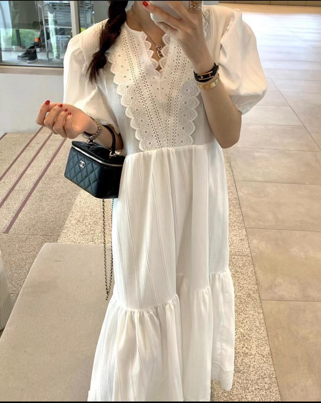 2022 dongdamen net red summer new bubble sleeve doll dress