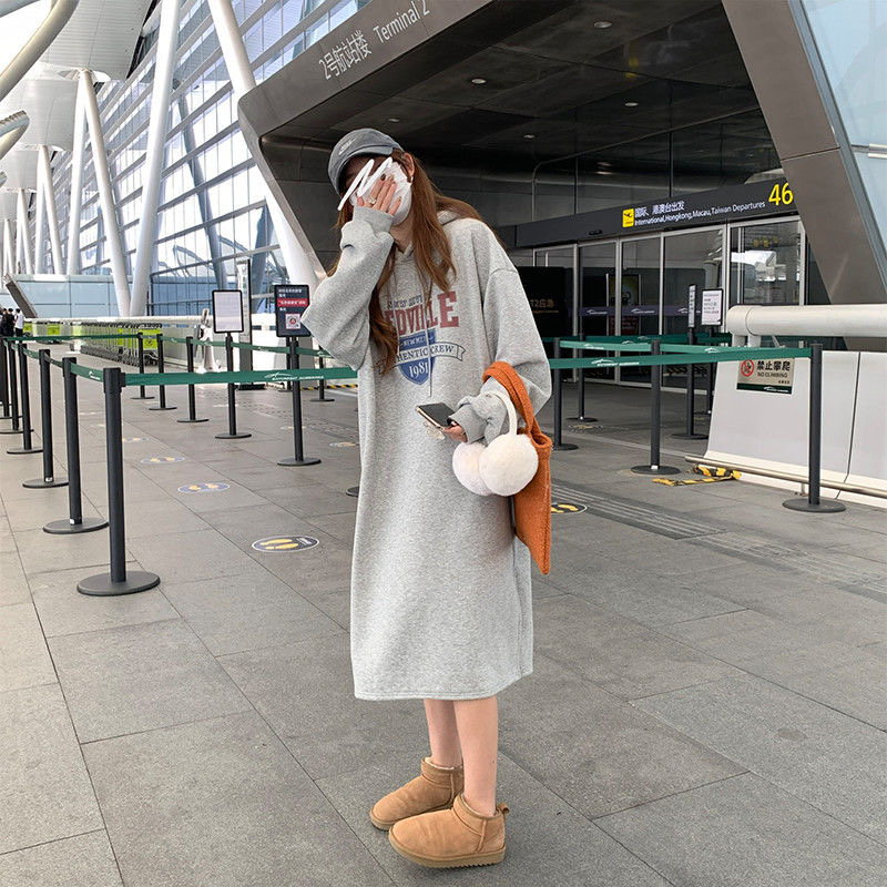 Korean chic autumn and winter simple casual dress female 22 new sweater dress