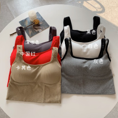 Actual shooting of 2021 new style early spring can wear a beautiful back suspender top, female Korean Short style, slim and slim back