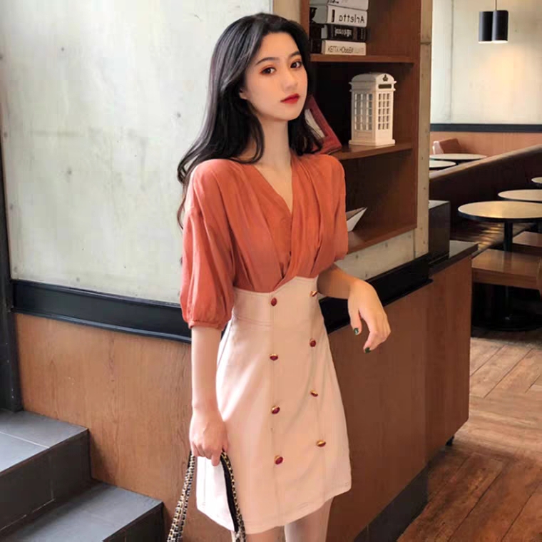 Summer new fashion women's fatness French Hepburn style dress show thin mind spring and Autumn