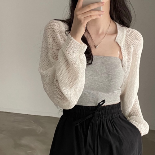 Real price Korean chic loose lazy knitted cardigan bat sleeve gentle wind sunscreen shawl top women