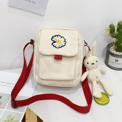 Korean Daisy Canvas Messenger Bag women's bag new 2020 net red one shoulder bag for students