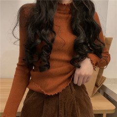 Actual shot and real price~Control 3 Winter all-match fungus half turtleneck solid color bottoming shirt top elastic slim fit 10 colors