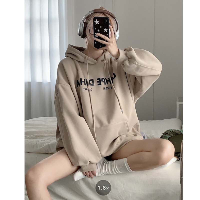 Autumn 2022 new Korean version of the foreign style thick warm hat long-sleeved hoodie female lazy loose student jacket