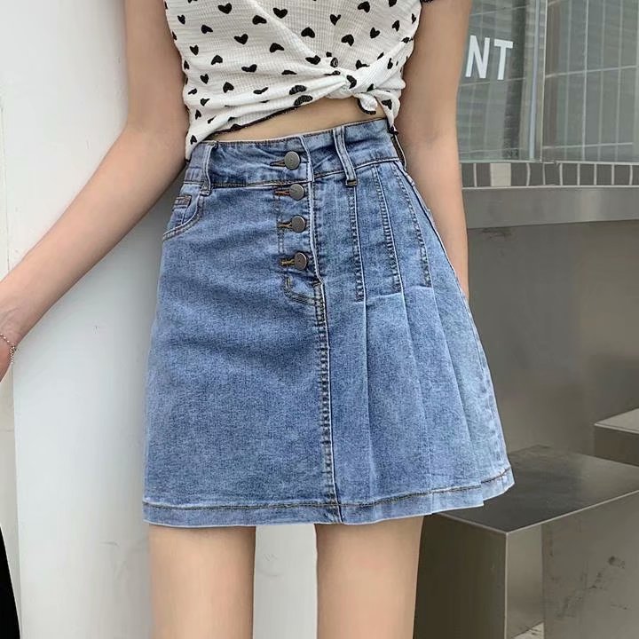2022 summer new summer Spice Girls' A-line pleated skirt versatile slim Hip Wrap Skirt large fat mms-5xl