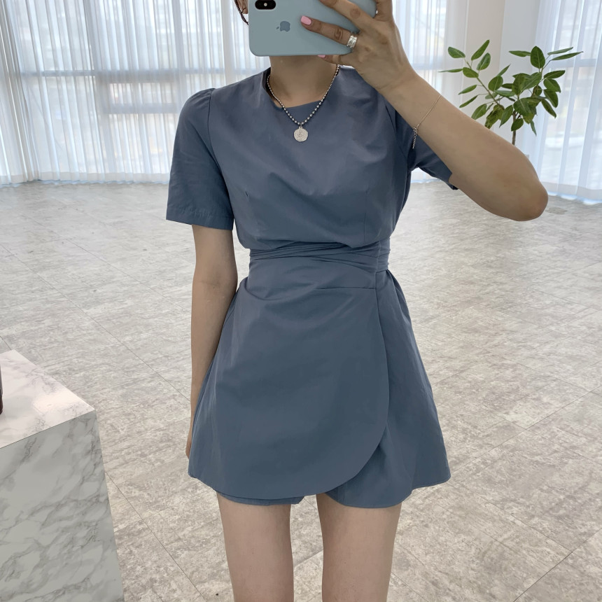 Korean summer dress with bandage skirt