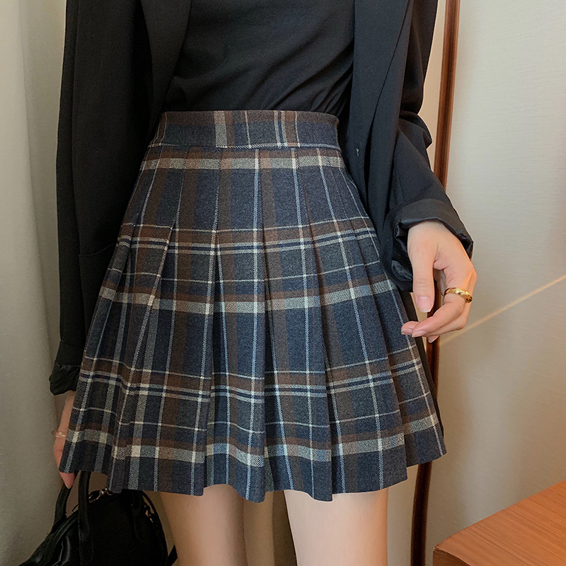 Real price pleated skirt A-line high waisted short skirt half skirt
