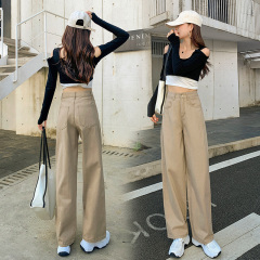 Real shooting wide leg pants milk cool Japanese retro Khaki