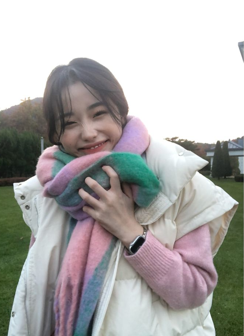 Girl's heart lovely rainbow thickened large matte Scarf Shawl South Korea autumn and winter warmth