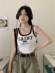 Real price 2023 sweet and spicy girl camisole with chest pad, beautiful back, navel, top and tube top