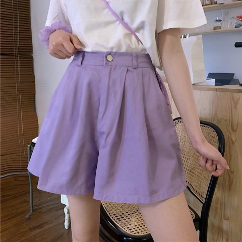 Fat mm large casual shorts women's summer 2022 new high waist, thin and loose, wear versatile A-shaped wide leg pants