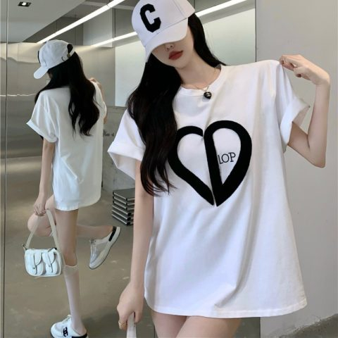 Simple letter short sleeve T-shirt female loose Korean minority students Joker jacket