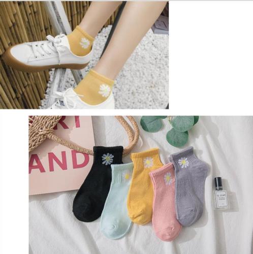 Spring and summer 2020 new ship socks women's Day series cartoon women's socks small daisy cotton embroidery women's socks