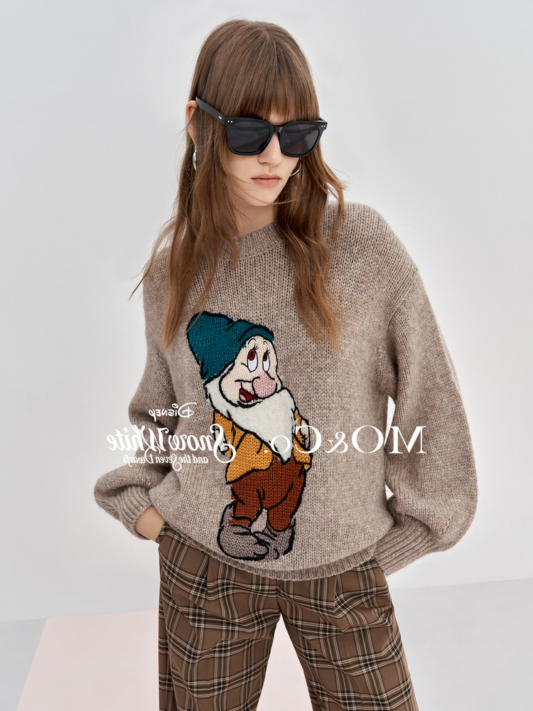 Snow White Series Wool Blended Loose Knitwear Women's Winter 2022 New Thick Lazy Wind Long-sleeved Top