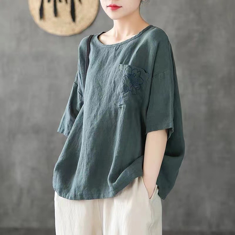 Loose large dress 2022 summer new Korean style covered belly fat mm Slim fashion stitched printed mesh skirt