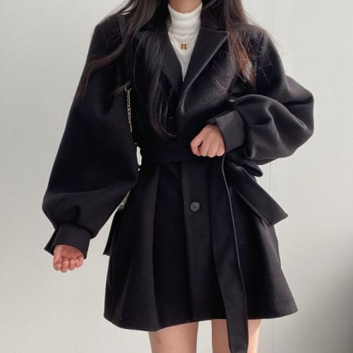 Korean small short woolen coat