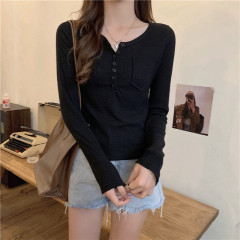 Real shooting, real price, new design, versatile pocket button long sleeve shirt