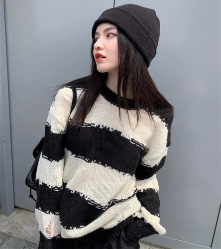 2021 new women's sweater with gentle style and lazy style