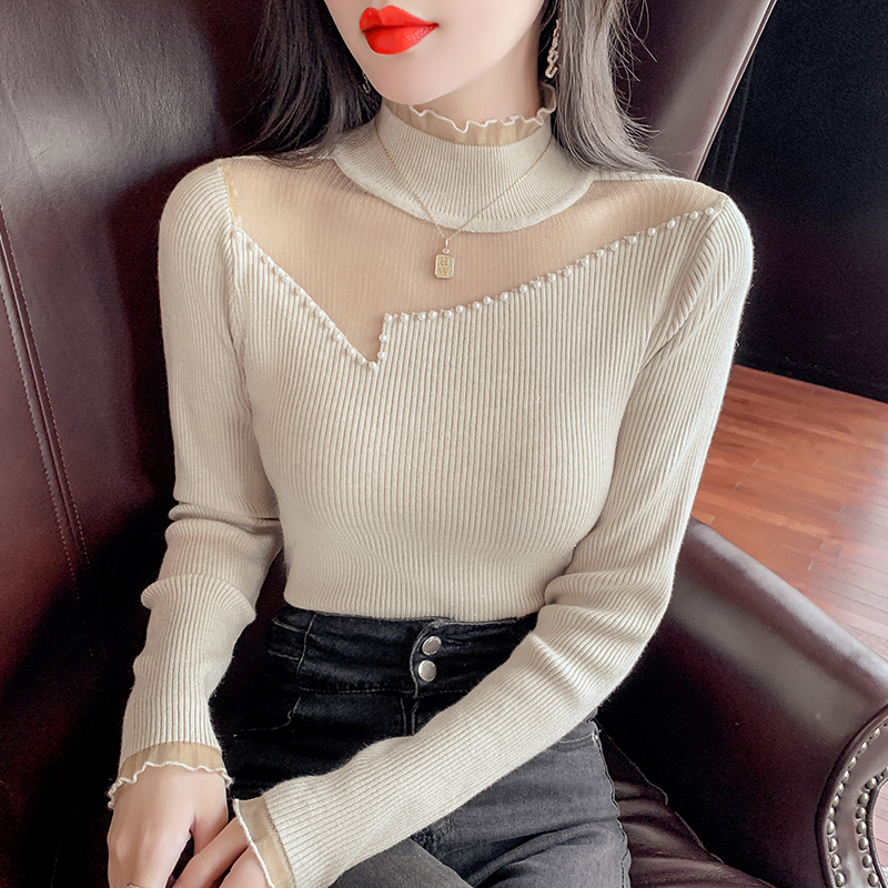 Real shot!  2022 new winter self-cultivation bottoming semi-high collar careful machine knitted sweater bottoming shirt top
