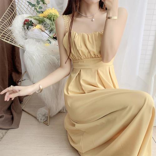 Sweet little fresh suspender dress female summer cover meat show thin long skirt lady wind gentle temperament fairy skirt