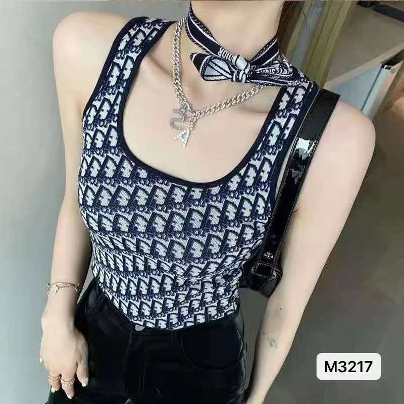 2023 Design Sense Niche Knitted Camisole Summer New Bow Knot Outerwear Spice Girls Wear Sleeveless Tops