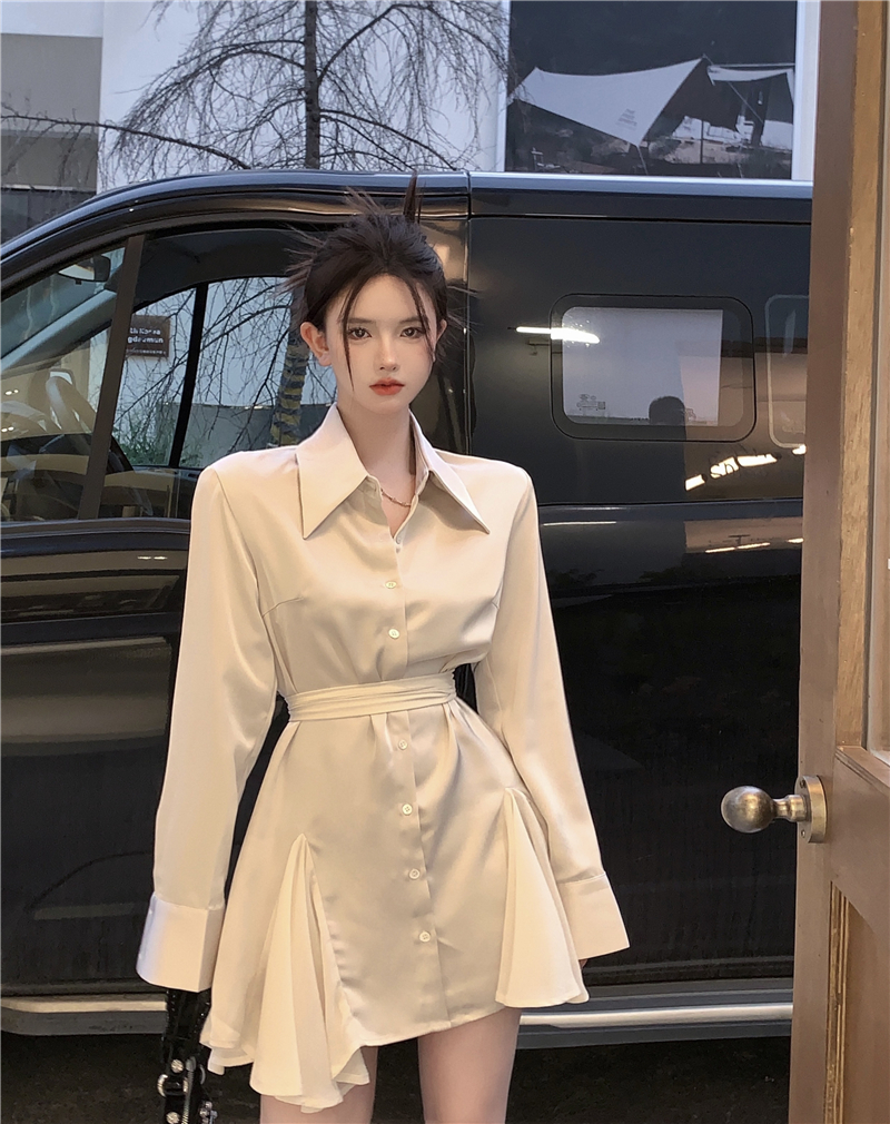 Real price real shot dancing lace up stitching shirt skirt big skirt dress sexy lace dress