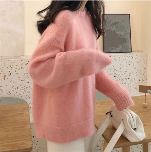 Yellow sweater women's Pullover loose and lazy wind wear autumn 2020 new knitwear round neck top