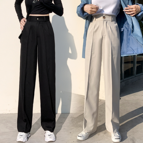 Women's loose Japanese straight pants salt women's wide leg cool style women's suit pants high waist overalls