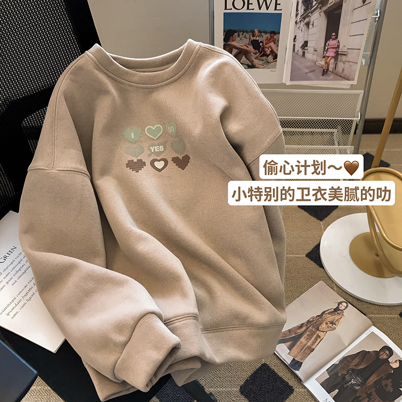 Official picture plus velvet composite silver fox velvet loose large size sweater women's autumn and winter clothing to keep warm