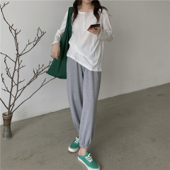 Real price thin long sleeve bottomed T-shirt women's wear Korean loose Polo casual top