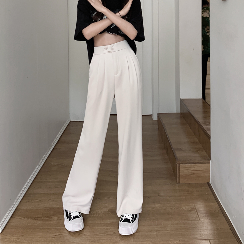 Real shooting and real price ~ Korean summer new pure color elastic waist thin casual pants, versatile, thin and wide leg pants