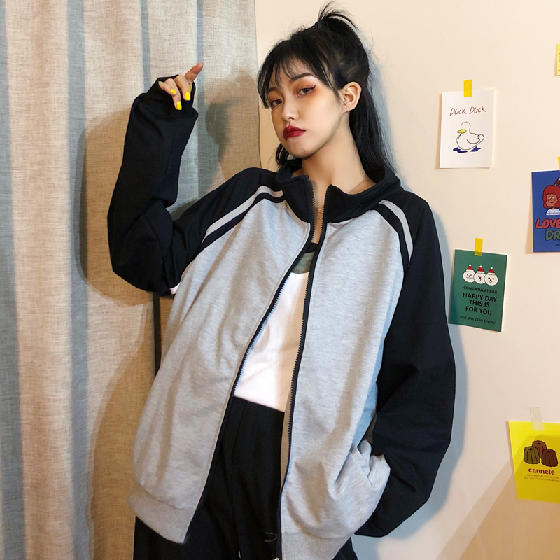 Actual shooting of 2021 early autumn new baseball suit Korean long sleeved cardigan jacket female