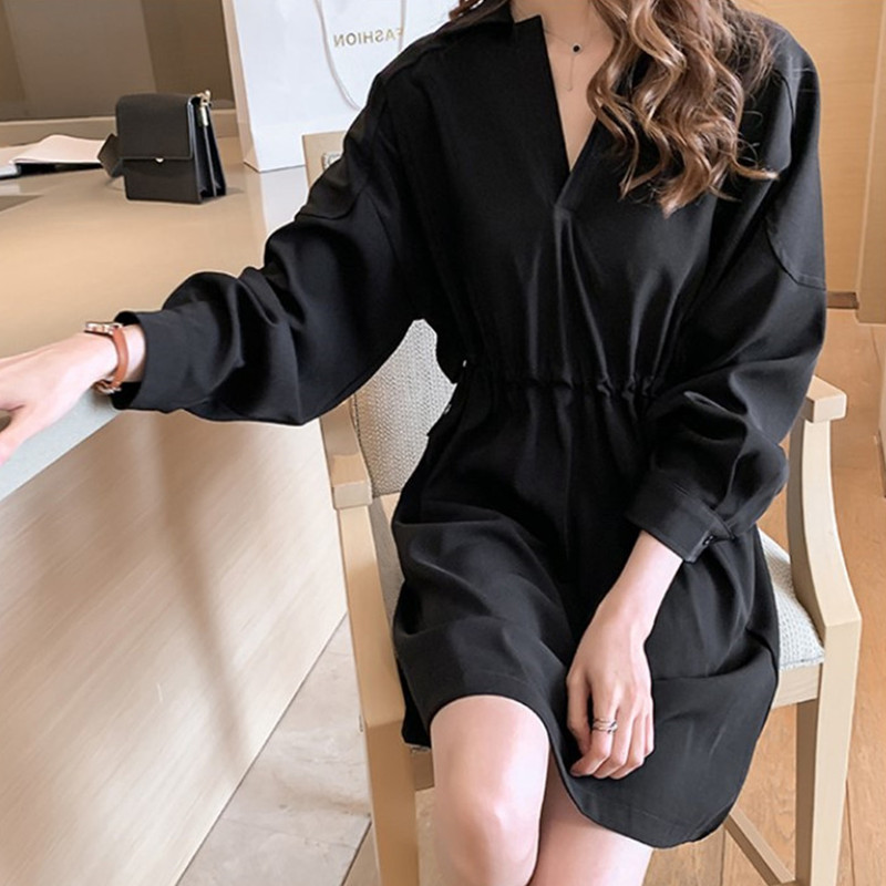 Autumn new large size gas waist dress aging fat mm bottomed shirt m-4xl200 Jin