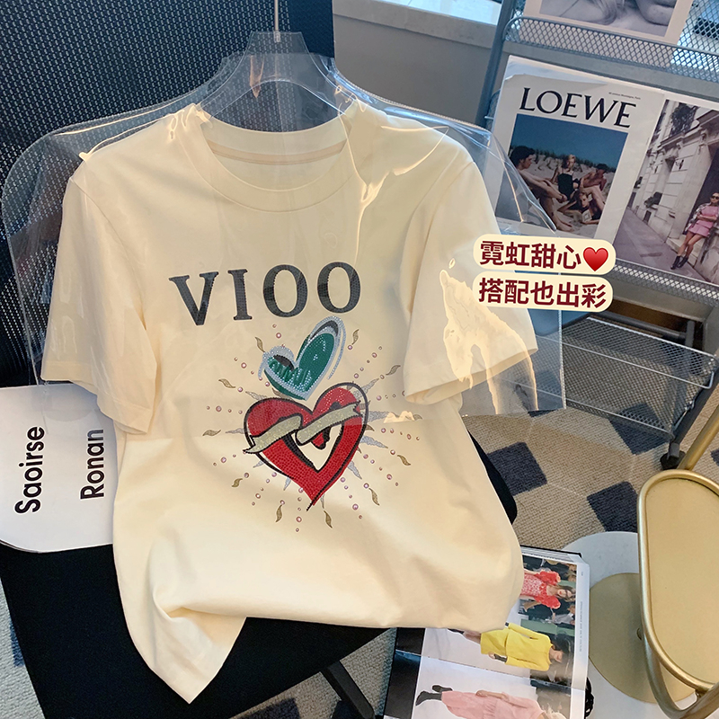 New 6535 cotton summer Hong Kong style printed T-shirt