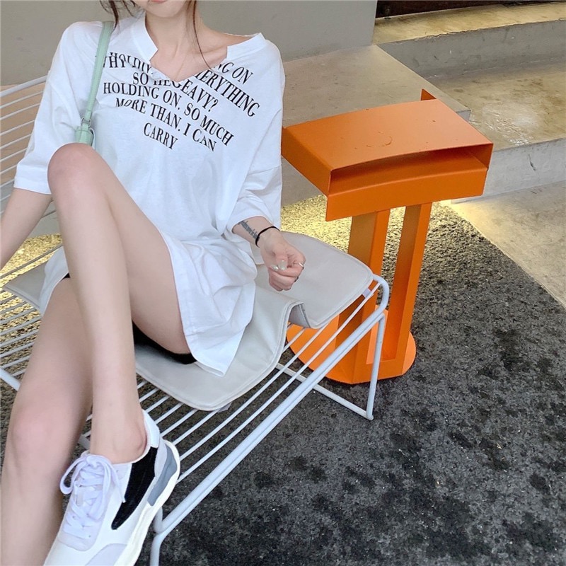 T-shirt women's short sleeve summer new Harajuku cover loose medium length design