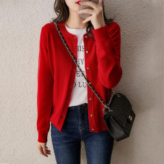 Knitted cardigan women's new short sweater in spring and summer 2021