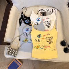 Real shot of camisole for women with sleeveless sweet and spicy tops, spring 2024 new design, niche